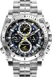 Bulova Precisionist Men's UHF Watch with Black Dial Analogue Display and Silver Stainless Steel Bracelet - 96B175