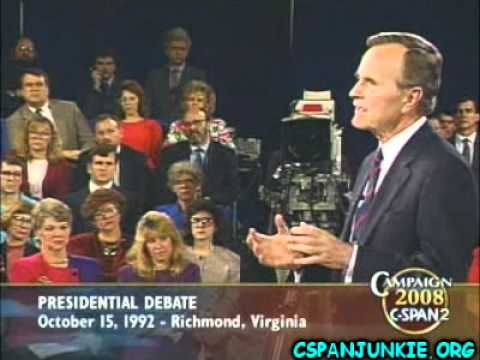 1992 Presidential Debate with George HW Bush, Bill Clinton & Ross Perot