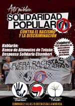 Acto público; Solidaridad Popular, contra el racismo y la discriminación