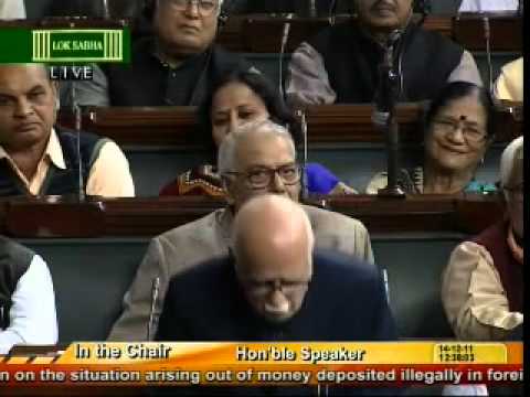 Lal Krishna Advani asking his Question on Black Money Issue in Lok Sabha