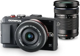 OLYMPUS ミラーレス一眼 PEN Lite E-PL6 EZダブルズームキット ブラック E-PL6 EZ DZKIT BLK