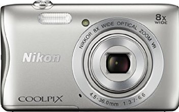 Nikon COOLPIX S3700 Digital Camera with 8x Optical Zoom and Built-In Wi-Fi (Silver)