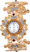 ADAMO Ornamental Ladies Golden Bracelet Watch JL400