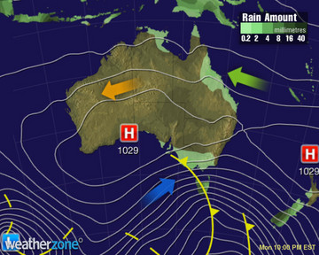 Synoptic chart for Sunday