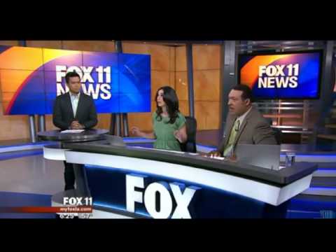 Fox 11 KTTV News Anchors' Reaction During Los Angeles Earthquake