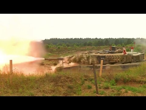 US & NATO Tanks War Game At Eastern Europe Frontline