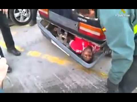 Illegal immigrant hidden in a bumper