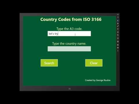 Country Codes from ISO 3166, Βy George Roubie