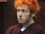 In this July 23, 2012, file photo, James Holmes, who is charged with killing 12 moviegoers and wounding 70 more in a shooting spree in a crowded theatre in 2012, sits in Arapahoe County District Court in Centennial, Colo.