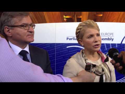 Yulia Tymoshenko speaks to media at Council of Europe: 29/9/2014