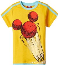 Disney Boys' T-Shirt (MICYB006A_Golden Yellow_5-6 Years)