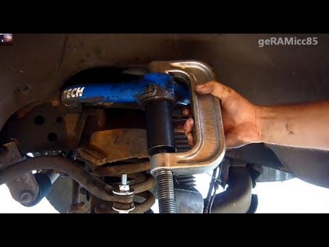 BALL JOINTS REPLACEMENT DODGE RAM | HOW TO PRESS IN UPPER + LOWER | REMOVE REPAIR & INSTALL