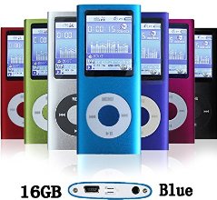 G.G.Martinsen 16 GB Mini Usb Port Slim Small Multi-lingual Selection 1.78 LCD Portable Mp3/Mp4, Mp3Player , Mp4Player , Video Player , Music Player , Media Player , Audio player With Photo Viewer , E-book Reader , Voice Recorder ,Games & Movie-Blue