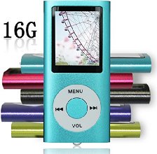 Tomameri Blue Portable MP4 Player MP3 Player Video Player with Photo Viewer , E-Book Reader , Voice Recorder with 16 GB Micro SD Card