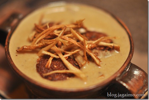 Roasted gobo soup with burdock ganmodoki