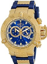 Invicta Subaqua Men's Quartz Watch with Blue Dial Chronograph Display and Blue PU Strap 5515