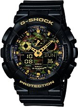 G-Shock Men's Quartz Watch with Multicolour Dial Analogue - Digital Display and Black Resin Strap GA-100CF-1A9ER