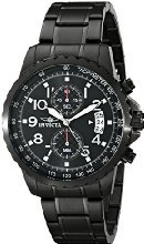 Invicta Specialty Men's Quartz Watch with Black Dial  Chronograph display on Black Stainless Steel Bracelet 13787