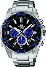 Casio Edifice Men's Quartz Watch with Black Dial Analogue Display and Silver Stainless Steel Bracelet EFR-534D-1A2VEF