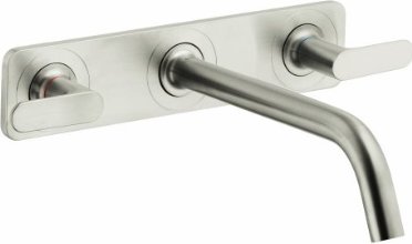 Hansgrohe 34316821 Axor Citterio M Wall-Mounted Widespread Faucet with Baseplate, Brushed Nickel