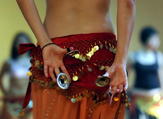 An Indonesian woman attends a belly dance class in Jakarta on Aug. 2, 2008. (AFP/Berry Adek)