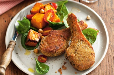 Lemon and thyme lamb with warm pumpkin salad