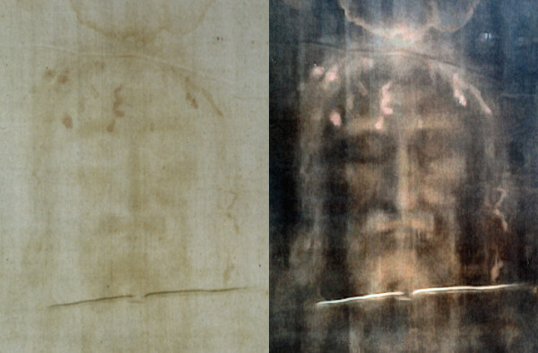 "Turin shroud positive and negative displaying original color information 708 x 465 pixels 94 KB" by Dianelos Georgoudis - Own work. Licensed under CC BY-SA 3.0 via Commons.