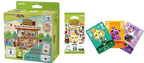 Animal Crossing: Happy Home Designer + 1 Tarjeta Amiibo + Lector/Escritor NFC + Pack 3 Tarjetas Amiibo