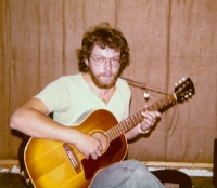 Chris Walker (acoustic guitar) in the recording studio