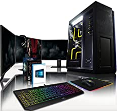 VIBOX Legend HyperFreeze Pacchetto 20 - Elite Gaming PC, Desktop Computer (Intel i7 5930k @ 4.5GHz 6-Core Processore, Sistema di raffreddamento Loop Liquid Water Cooling personalizzata, 2 x 4GB Nvidia Geforce GTX 980 (SLI) Scheda Grafica, X99S SLI Plus, 500GB Samsung EVO 840 SSD, 3TB Hard-Disk, 32GB Predator 2800Mhz DDR4 RAM, RM1000 PSU, 3 x ASUS 27" 4K Monitor, Razer BlackWidow Chroma Tastiera, DeathAdder Chroma Mouse, Firefly Tappetino, Kraken 7.1 Chroma Cuffia, Windows 10)