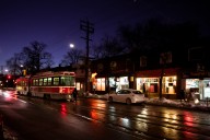 Leslieville on a winter night