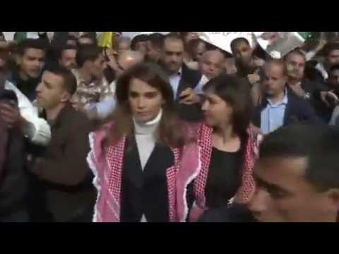 BBC News   Jordan IS  Queen Rania joins thousands at Amman rally