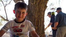 Four-year-old Tommy Austin, in Birdsville in far south-west Queensland