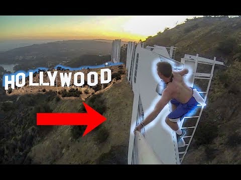 GoPro from Top of Hollywood Sign - Uncut Footage