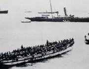 Occupation of Porto [i.e. Puerto] Rico.Towing United States troops ashore, 8-7-1