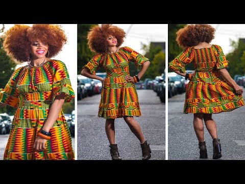 Zanjoo: Mam-Maw Kente Print Smock Dress