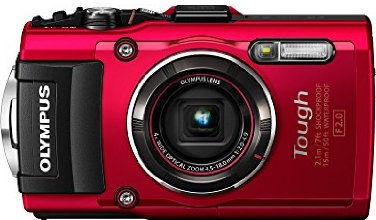 Olympus TG-4 16 MP Waterproof Digital Camera with 3-Inch LCD (Red)