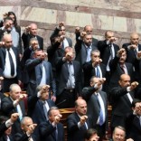 Golden Dawn's MPs in the Greek parliament