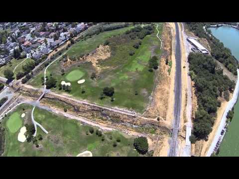 Flying over Lake Elizabeth, Fremont California