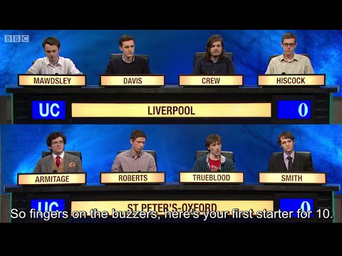 University Challenge S44E29 University of Liverpool vs St Peter's College oxford