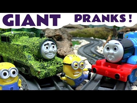 Thomas and Friends Minions Funny Pranks Peppa Pig Tom Moss Toy Train Play Doh Surprise Eggs