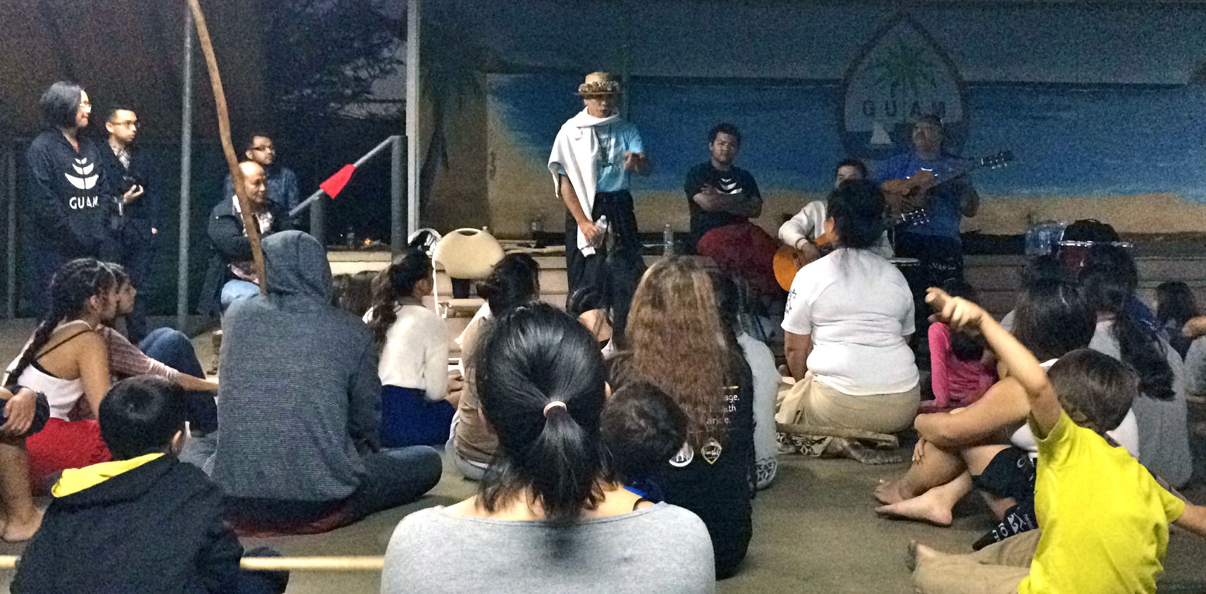 Students in San Diego ask questions following a Guam Chamorro Dance Academy workshop