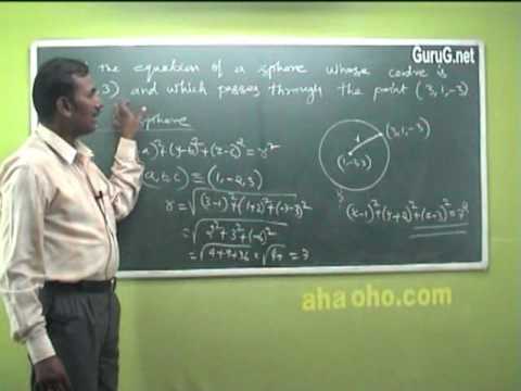 Unit-2 Three Dimensional Analytical Geometry (Equation of Sphere,Tangent Plane) - Mathematics