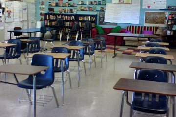 File: An empty classroom in a California school. (Flickr / Kari Bluff)