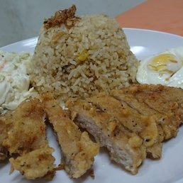 Pork chop fried rice.