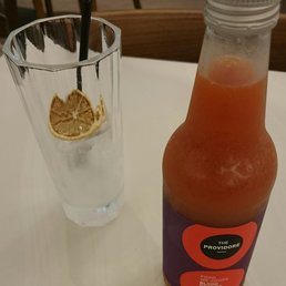 Sparkling blood orange juice, $7+.