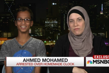 Ahmed Mohamed. wearing a NASA t-shirt, smiles during his interview with Chris Hayes on "All In" on September 16, 2015. (Screenshot)