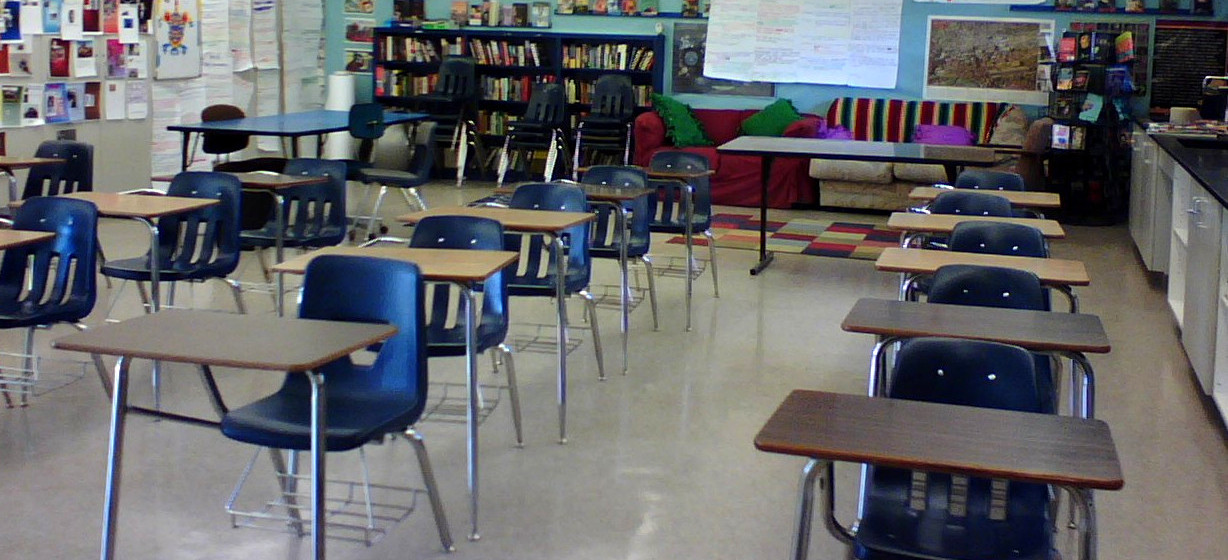 File: An empty classroom in a California school. (Flickr / Kari Bluff)