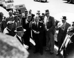 The anti-communist Victorian State ALP Executive at Federal Conference in Hobart, 1955