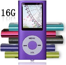 Tomameri Purple Color Portable MP4 Player MP3 Player Video Player with Photo Viewer , E-Book Reader , Voice Recorder + 16 GB Micro SD Card